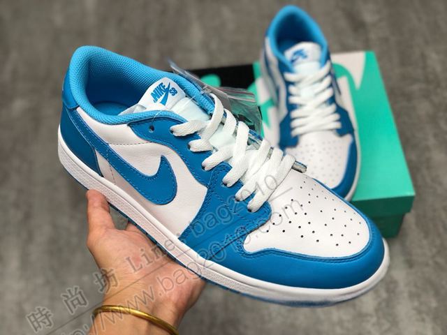 Nike男鞋 耐克北卡藍 低幫 AJ1喬丹1代 Nike男板鞋  hdx13065